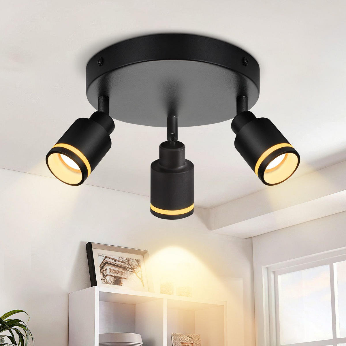 STRAHLER Faszination 3-flammig 20/20/15.7 cm - Schwarz, Metall (20/20/15.7cm) - ZMH