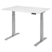 SCHREIBTISCH elektrisch XDKB 80/120/74 cm in Weiß/Silberfarben - Silberfarben/Weiß, Holzwerkstoff (80/120/74cm) - bümö