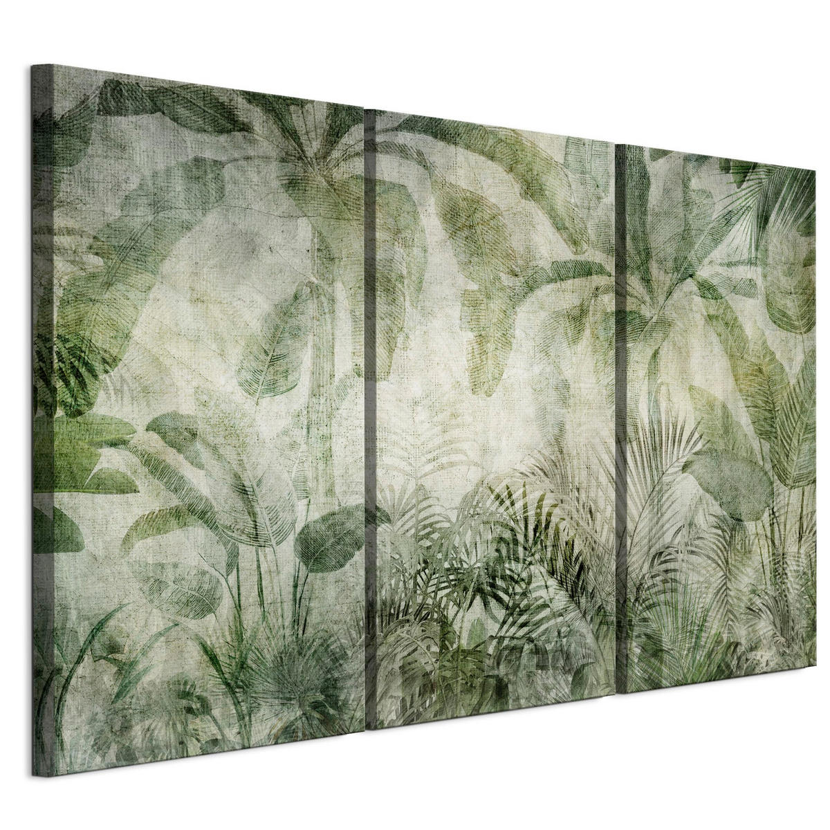 LEINWANDBILD Blätter 3-tlg. 120x80 cm - Multicolor, Holz (120/80cm) - LUMASOUL