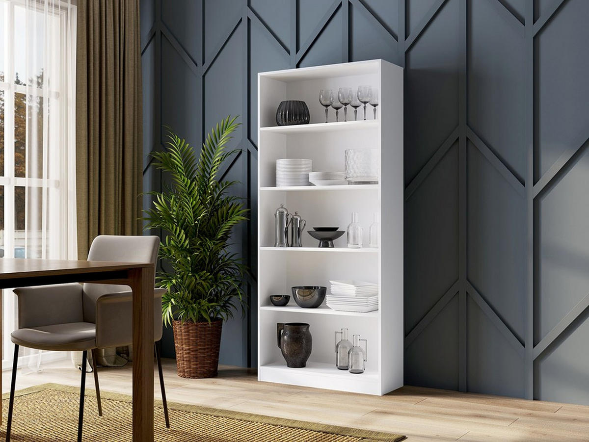 BÜCHERREGAL Weiß 80/182/30 - Weiß, Holzwerkstoff (80/182/30cm) - RAUMHIRSCH FURNITURE