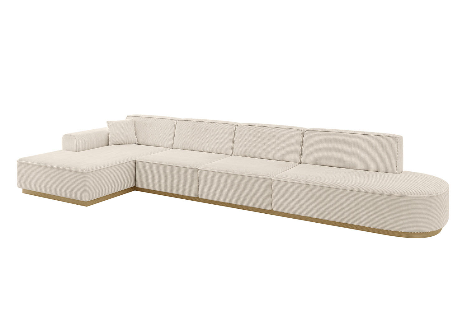ECKSOFA Ottomane Links IREA-L3-v2 - 403x165x81 cm Beige - Beige, Holzwerkstoff/Textil (403/165cm) - ALTDECOR