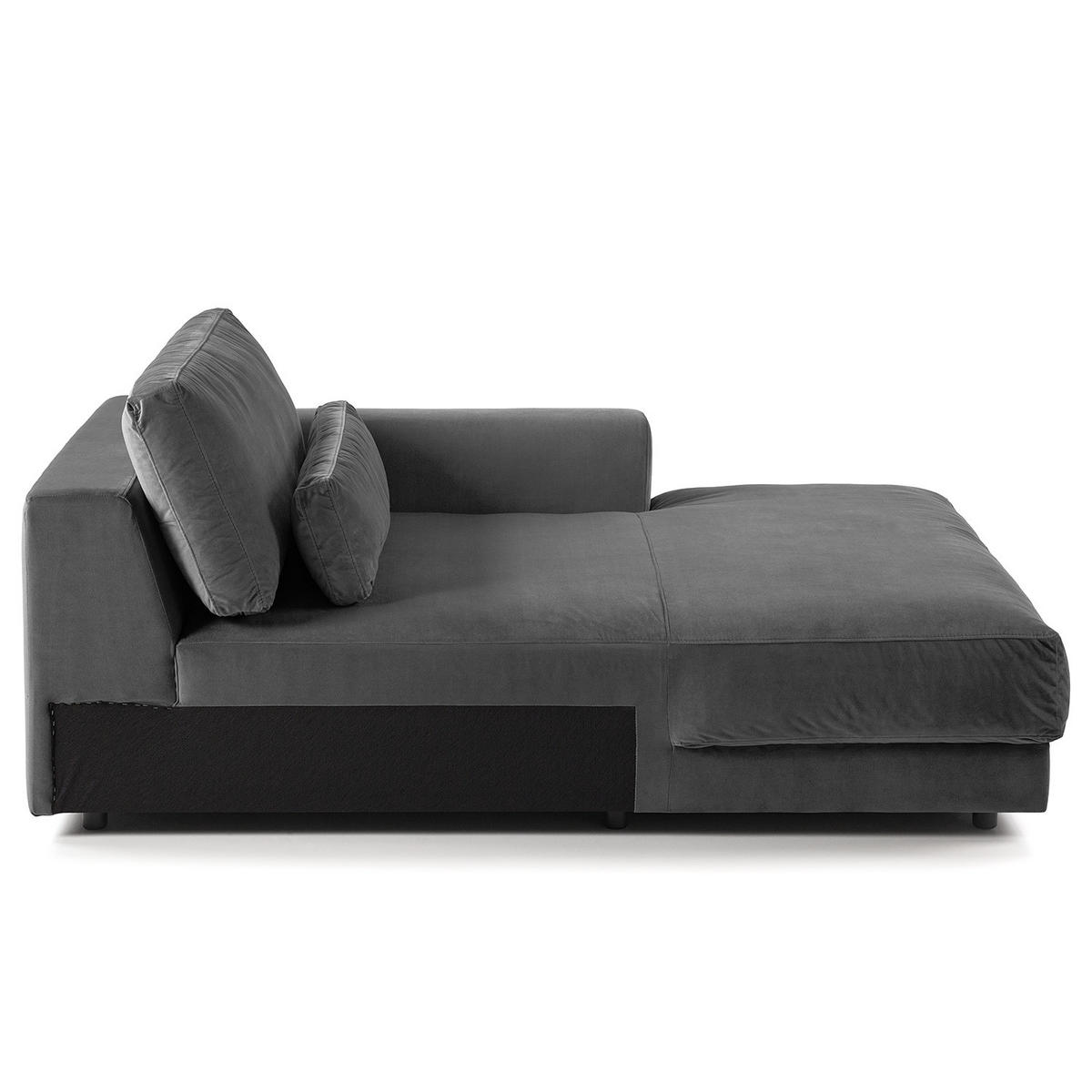 MODULLONGCHAIR - Grau, Textil (126/80/182cm) - home24