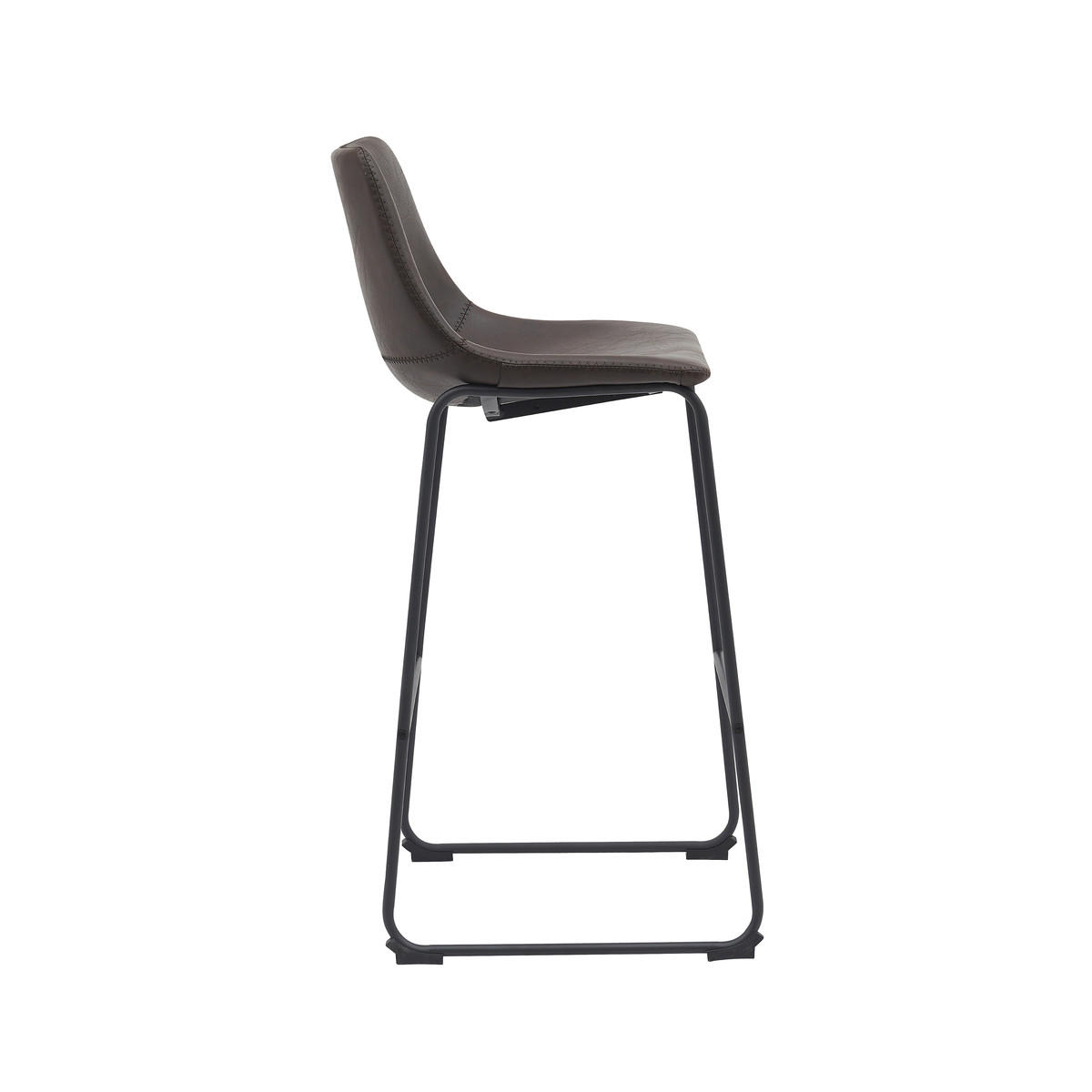 Thumbnail - Label51 Barhocker, Dunkelbraun, Textil, 47x102x56 cm, Esszimmer, Barmöbel, Barhocker