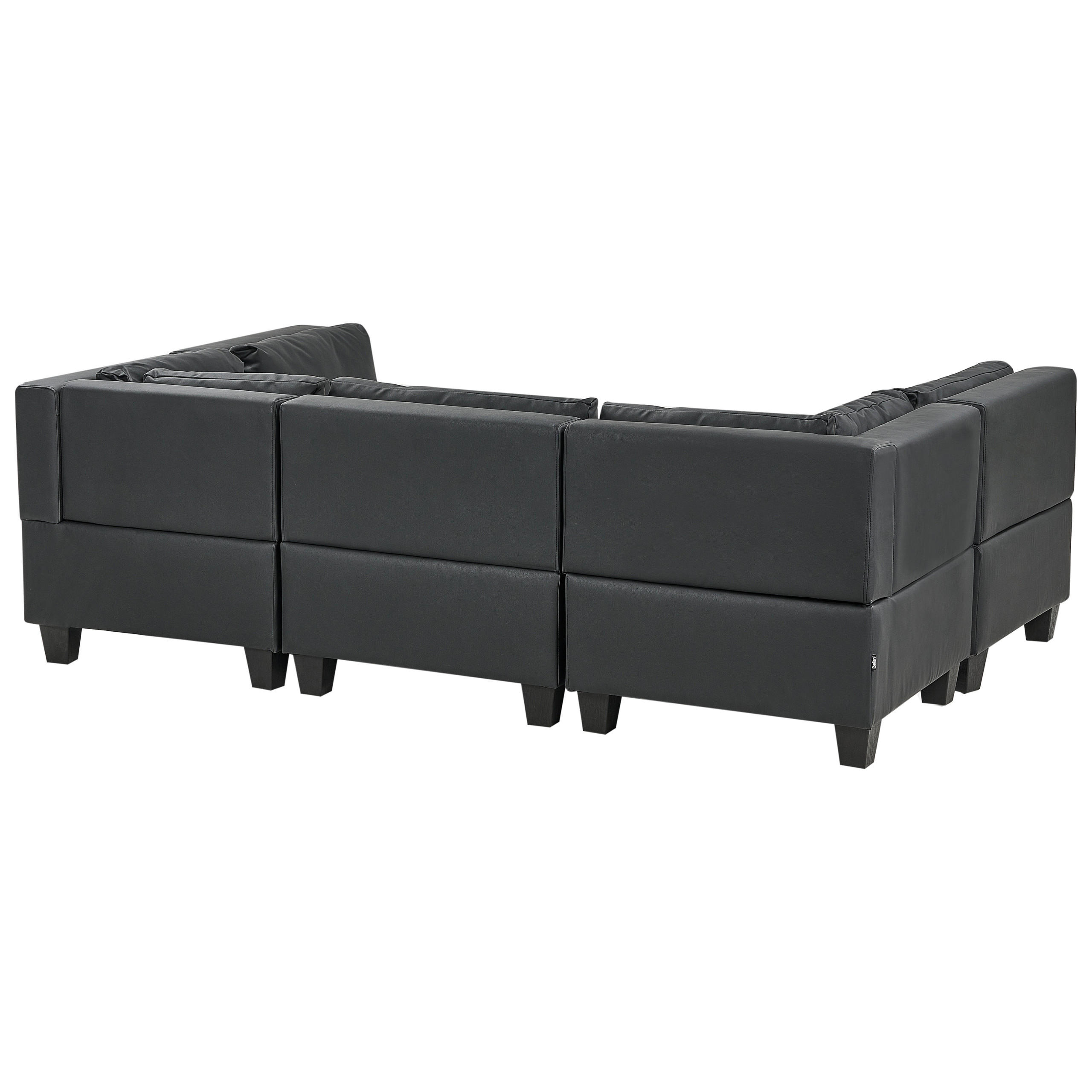 Beliani 5-Sitzer-Modulsofa Schwarz 228x72x76 cm