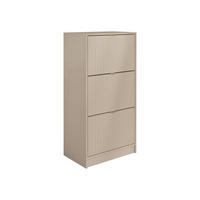 SCHUHSCHRANK Tireno 3K - Kaschmir/Goldfarben, Holzwerkstoff/Kunststoff (60/120/40cm) - MIRJAN24