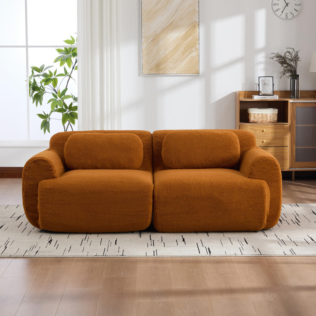 2-SITZER SOFA Chenille Caramel ohne Montage - Braun, Textil (189/71/91cm) - WISHDOR