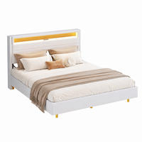 POLSTERBETT mit USB, LED und Stauraum 140x200 cm Beige - Beige, Metall (140/200cm) - Meubliv