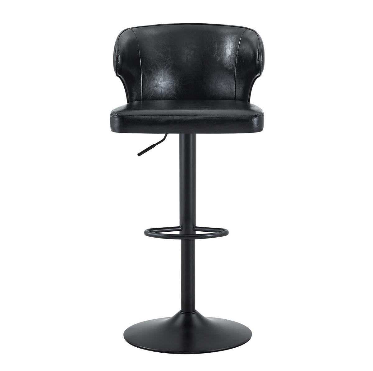 BARHOCKER 2er-Set mit Lehne, höhenverstellbar, drehbar, Black - Schwarz, Metall (45/110/49.71cm) - Meubliv