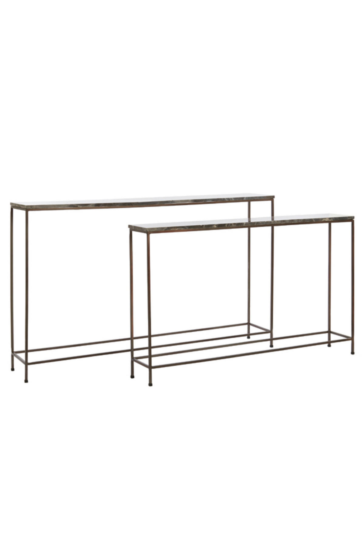 SIDE Morena Braun 140/25/82 cm 2er-Set - Braun, Metall (140/25/82cm) - Light & Living