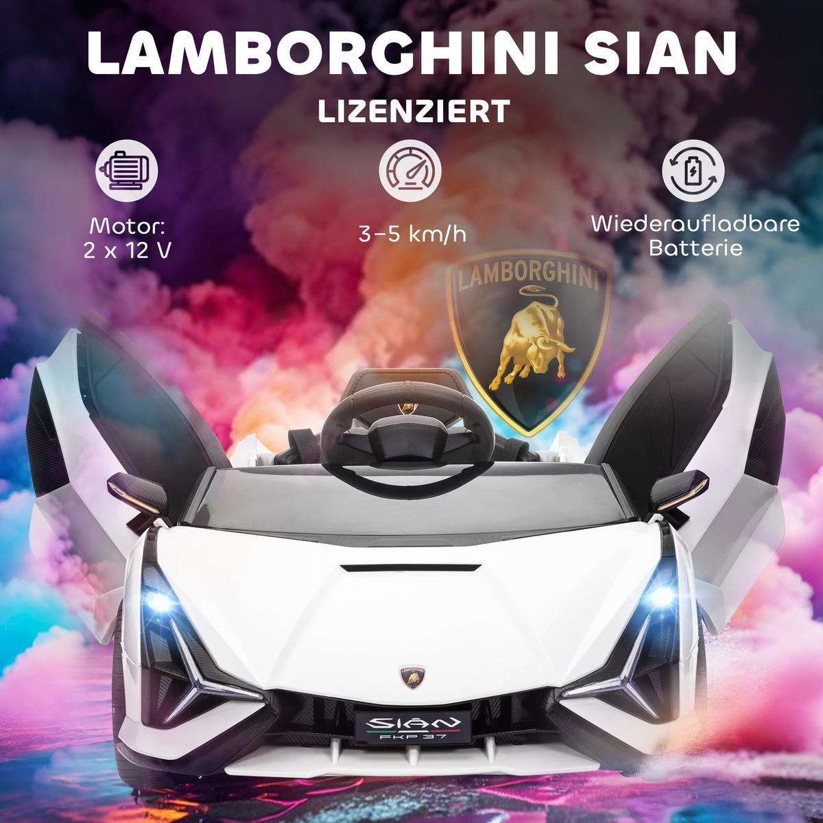 KINDERFAHRZEUG SUV-Auto-Spielzeug mit Fernbedienung Musik Weiß - Weiß, Metall (108/62/40cm) - HOMCOM