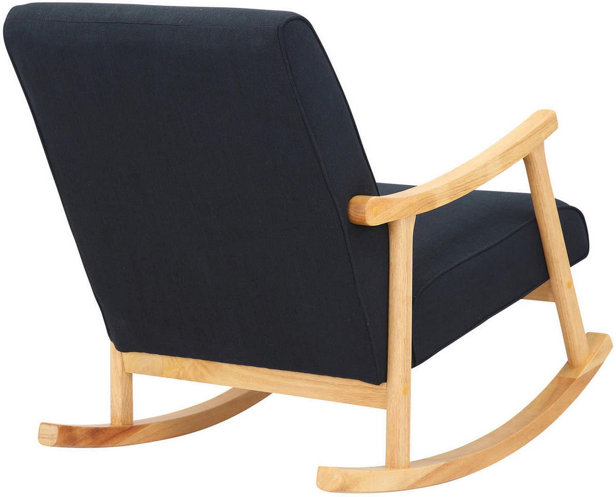 SCHAUKELSTUHL Stoff schwarz - Schwarz, Holz/Textil (67/82/92cm) - CLP