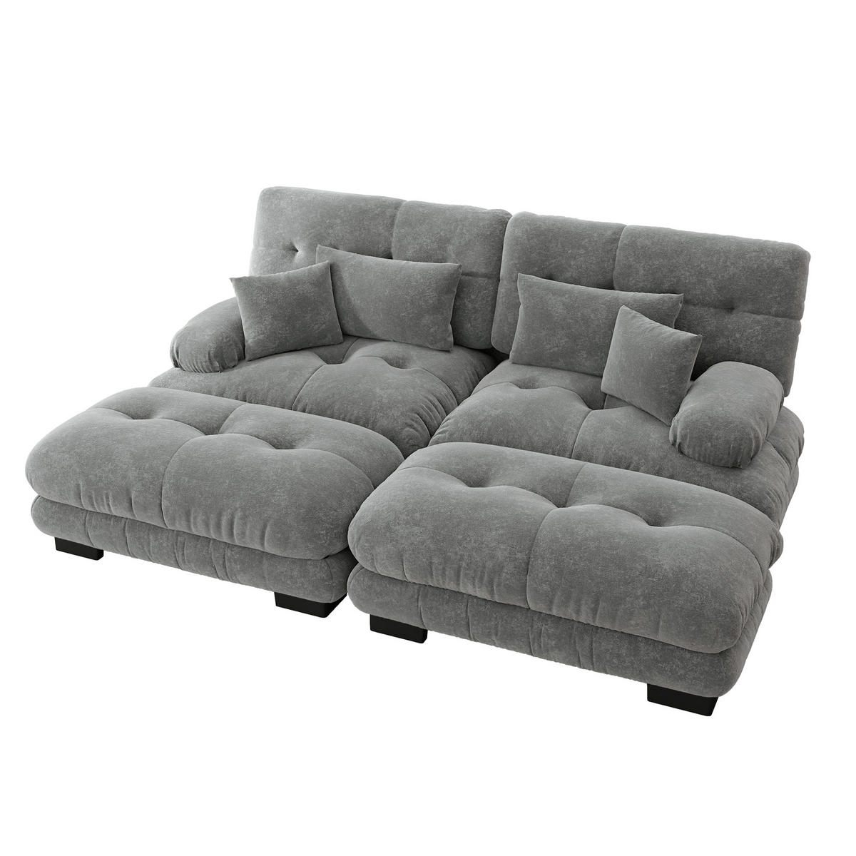 SOFA 2-Sitzer 220/145/81 cm Grau - Grau, Textil (145/81/220cm)