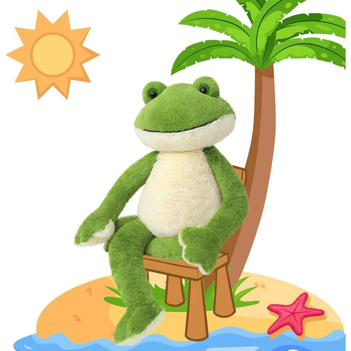 STOFFTIER Frosch 60 cm Grün - Grün, Textil (36/60cm)