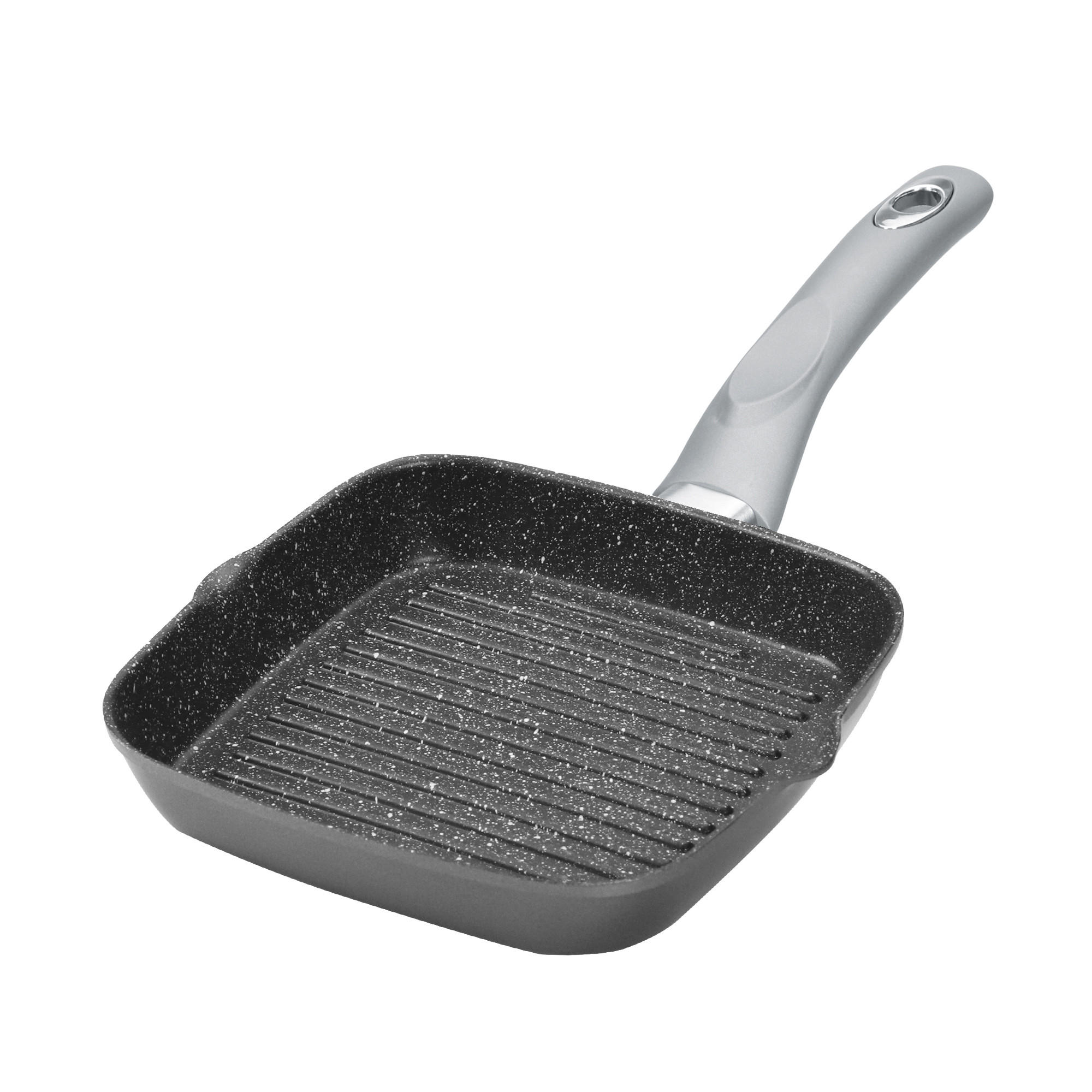 GRILL-ECKPFANNE - Grau, Metall (16cm) - Stoneline