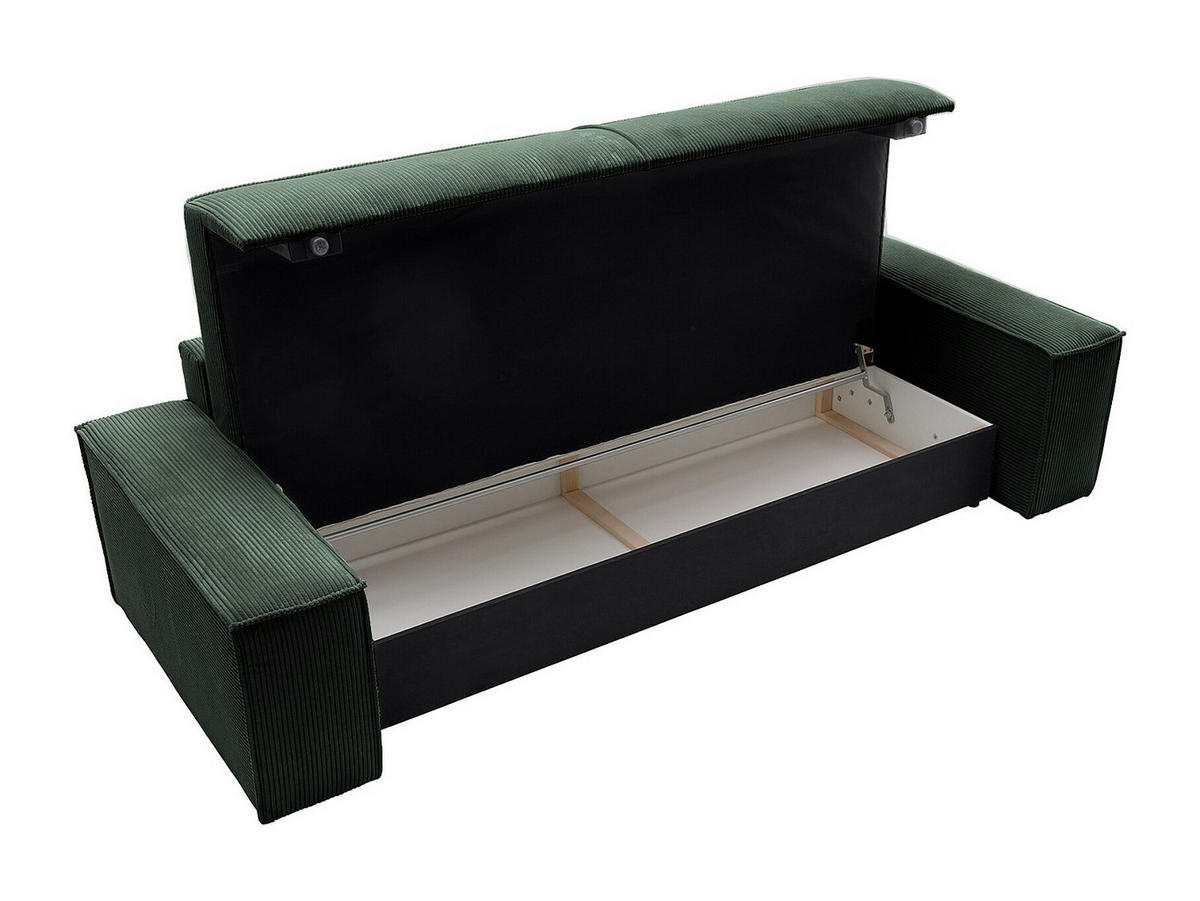 SCHLAFSOFA 4-Sitzer - Cord - Tannengrün - AMELIA - Waldgrün, Textil (257/85/102cm) - Vente-Unique