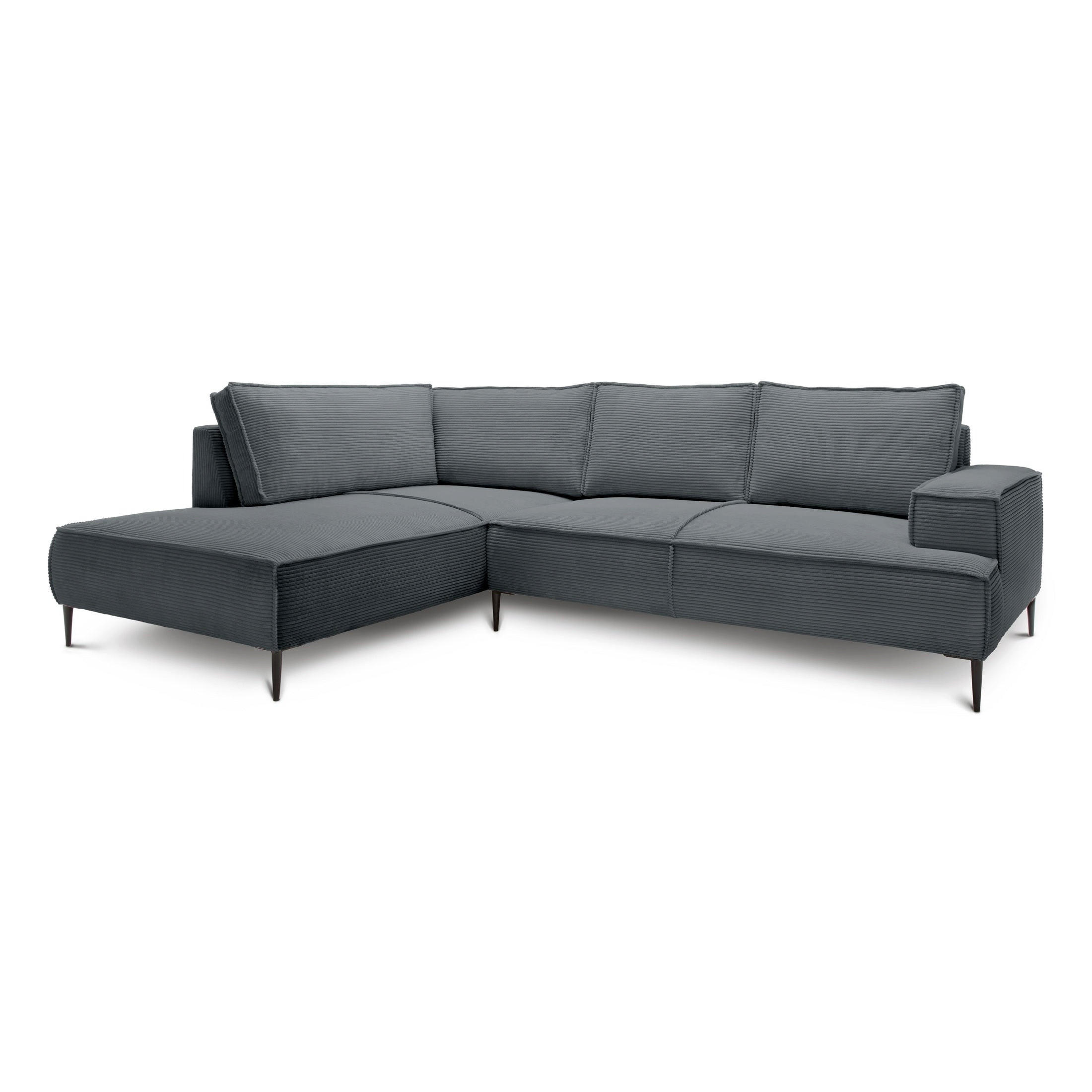 ECKSOFA May Anthrazit 275 × 44 × 195 cm - Anthrazit, Textil (275/44/195cm) - Pillovely