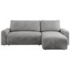 ECKSOFA ARGOS Hellgrau Velours - Hellgrau/Schwarz, Kunststoff/Textil (245/150cm) - MKS