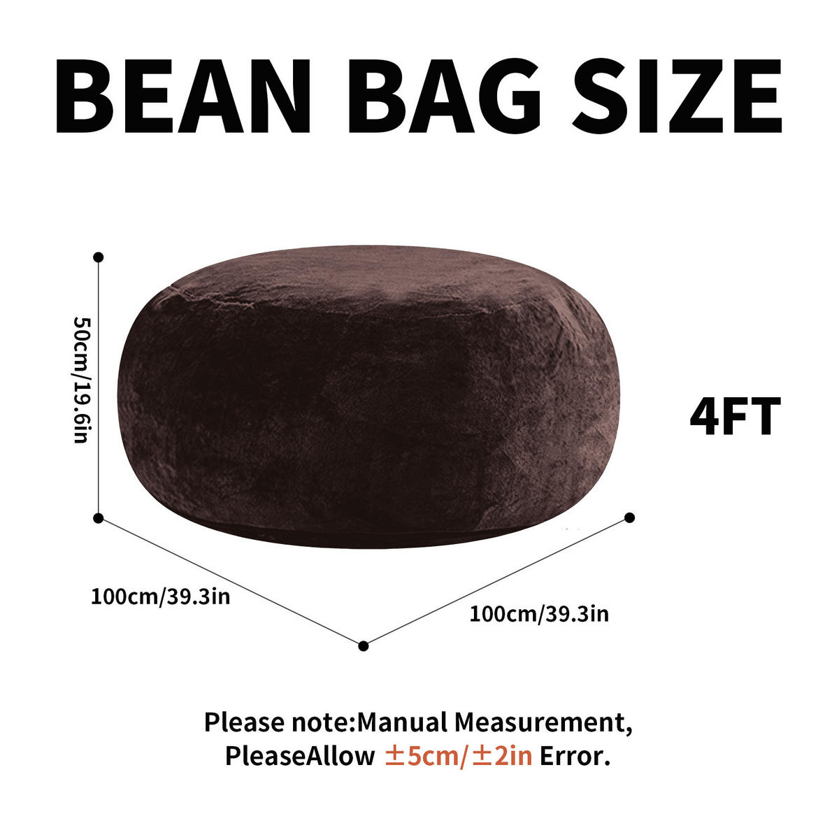 SITZSACKSOFA flexibel 122 cm Braun - Braun, Kunststoff (100/50/100cm) - Beauniv