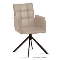 ARMLEHNSTUHL (6er-Set) Drusi 52x91x60 Schwarz/Natur - Schwarz/Naturfarben, Kunststoff (60/91/52cm) - 58aufmkessel