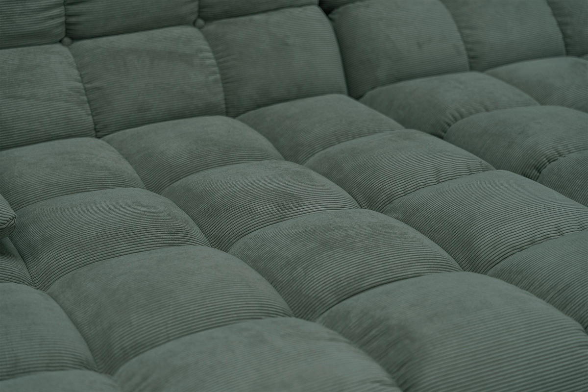 BIG SOFA VIVIEN Smaragdgrün Cord - Smaragdgrün/Schwarz, Kunststoff/Textil (296/85/178cm) - KAWOLA