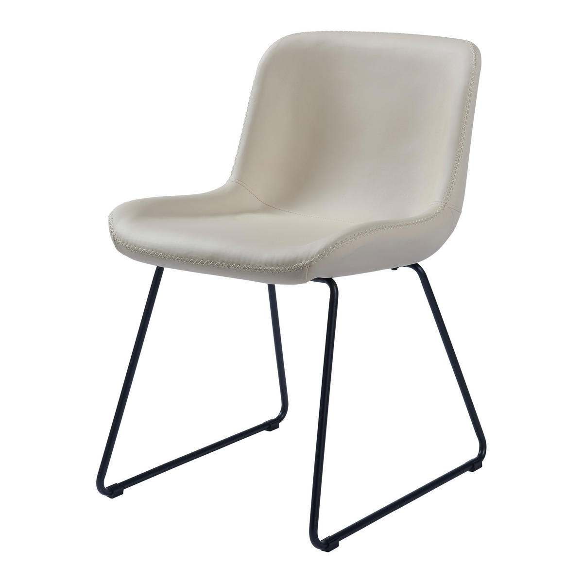 ESSZIMMERSTUHL-SET 2 TLG. Kannus - Beige, Metall (50/77/62cm) - [en.casa]