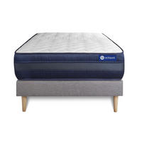 BETT Actimemo tech Memory-Schaum 90 x 200 cm h4 - Kit Bettgestell Grau - Beige/Grau, Holz (90/200cm) - ACTISOM