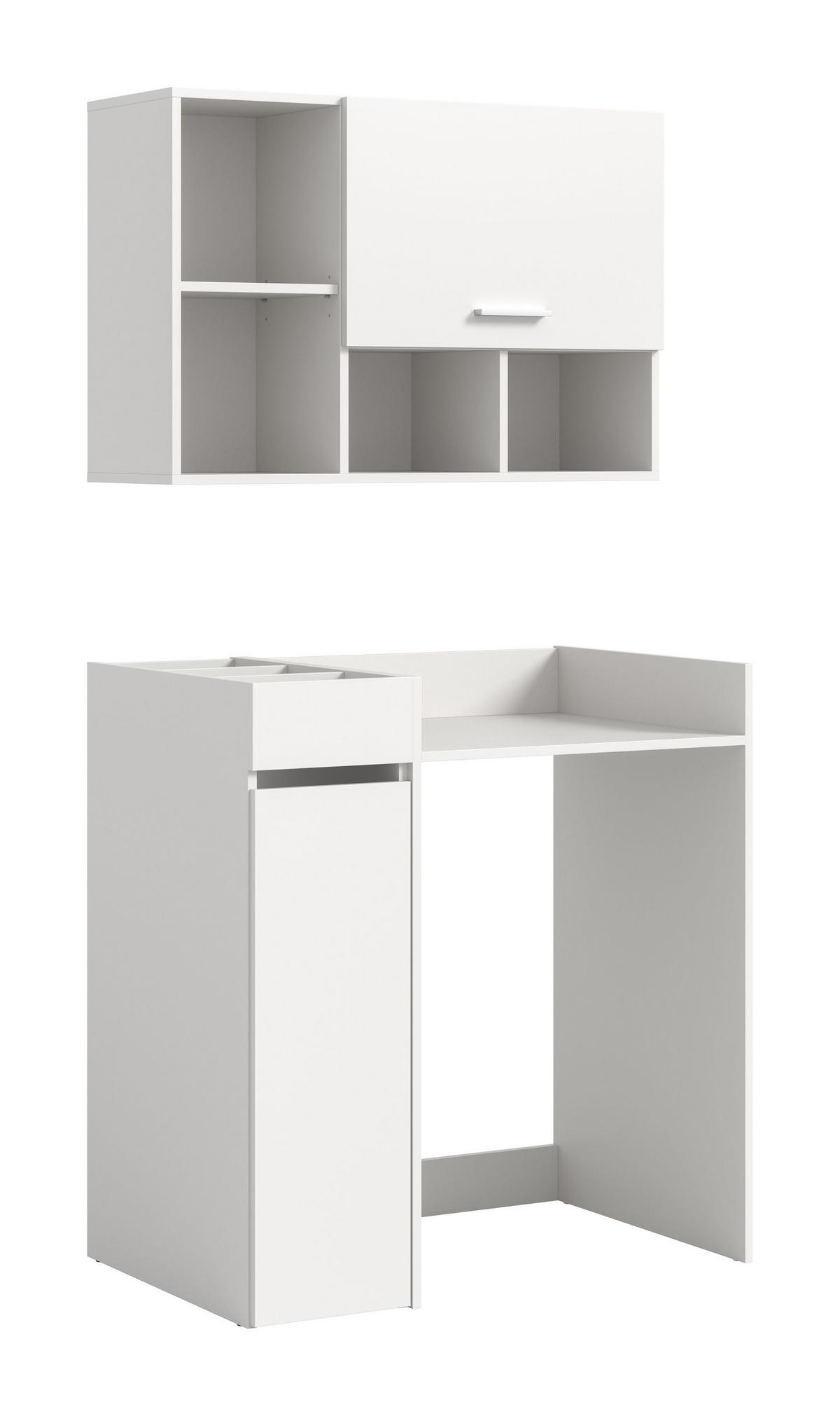 WASCHMASCHINENUMBAU 3tlg. Set Mixx Bad in weiß Nachbildung - modernes Design - B/H/T: 95x195x60 cm - Weiß, Holzwerkstoff (95/195/60cm) - Homes & Jones