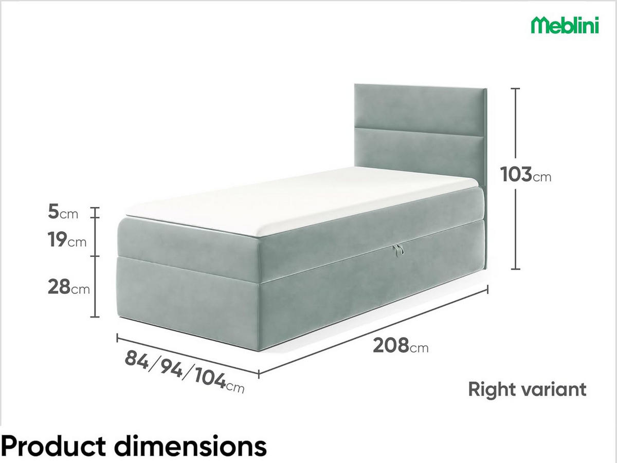 KINDERBETT MINO 1 - Blaugrau, Holzwerkstoff (104/208cm) - Meblini