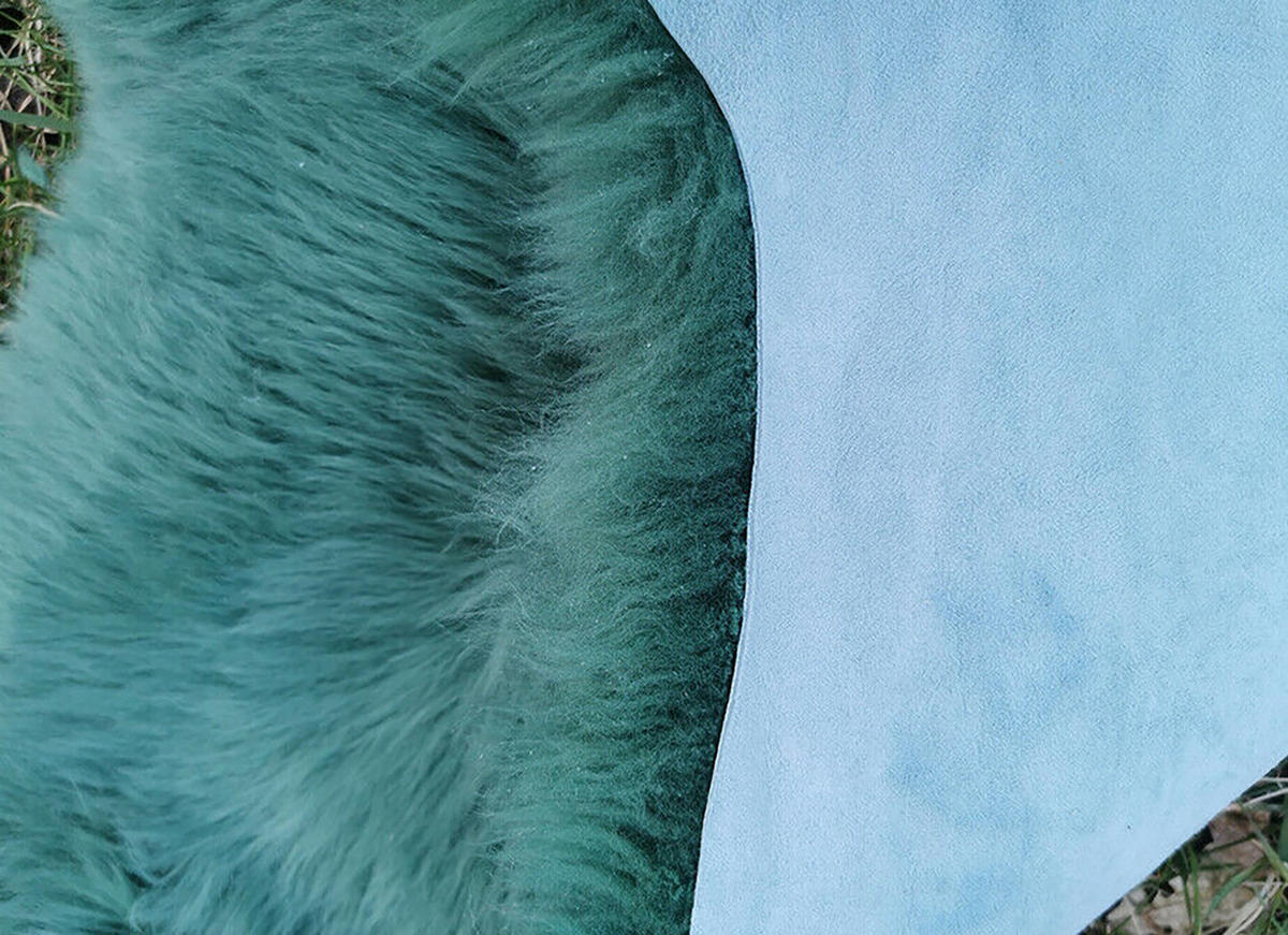 FELL Öko Lammfell Schaffell Teal Waldgrün ca. 90 cm - Waldgrün, Fell (50/90cm) - Provellus