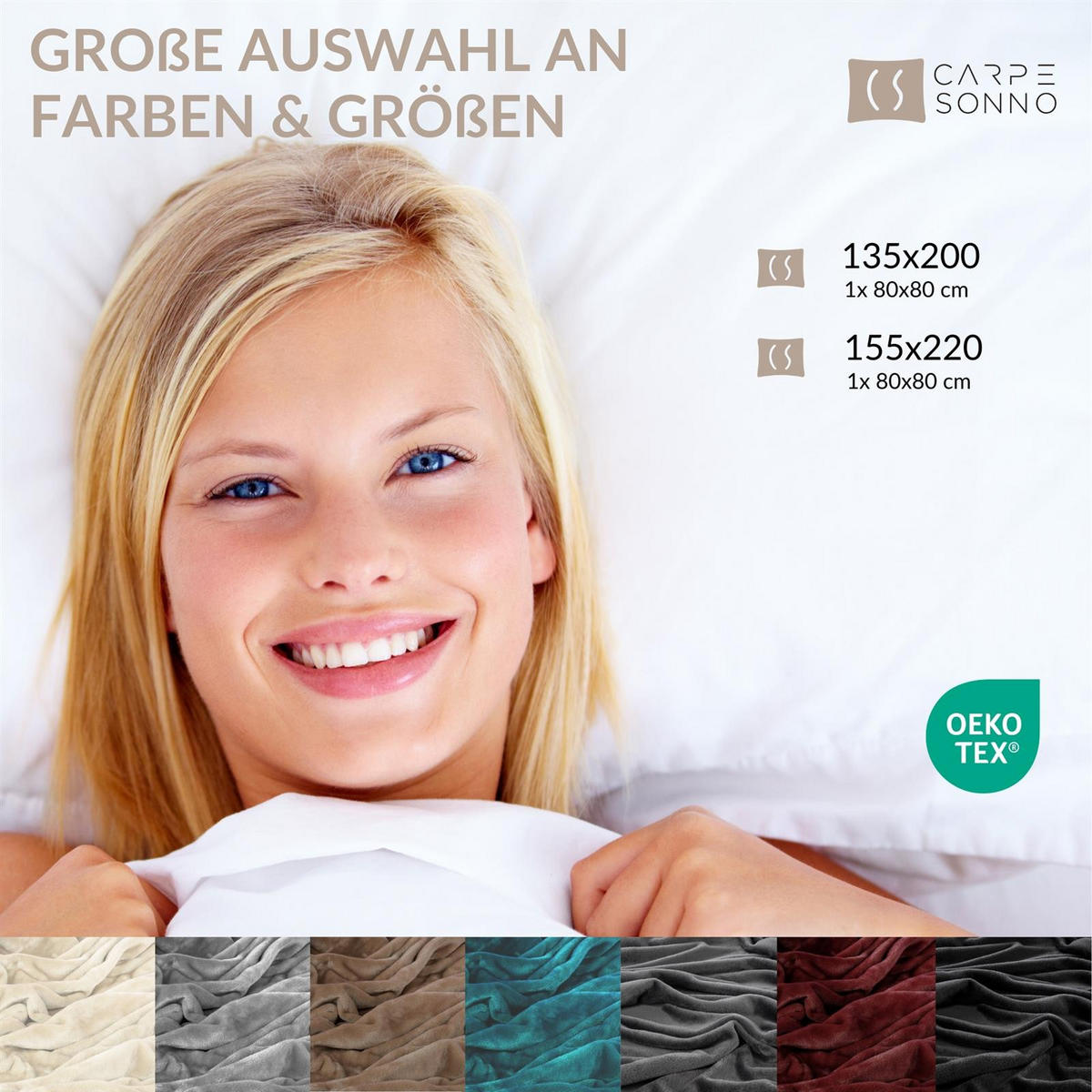 WINTER-BETTWÄSCHE 135x200 Cashmere-Touch Warmer Winter Bettbezug Kuschelig Grau Schwarz - Schwarz, Textil (135/200cm) - Carpe Sonno