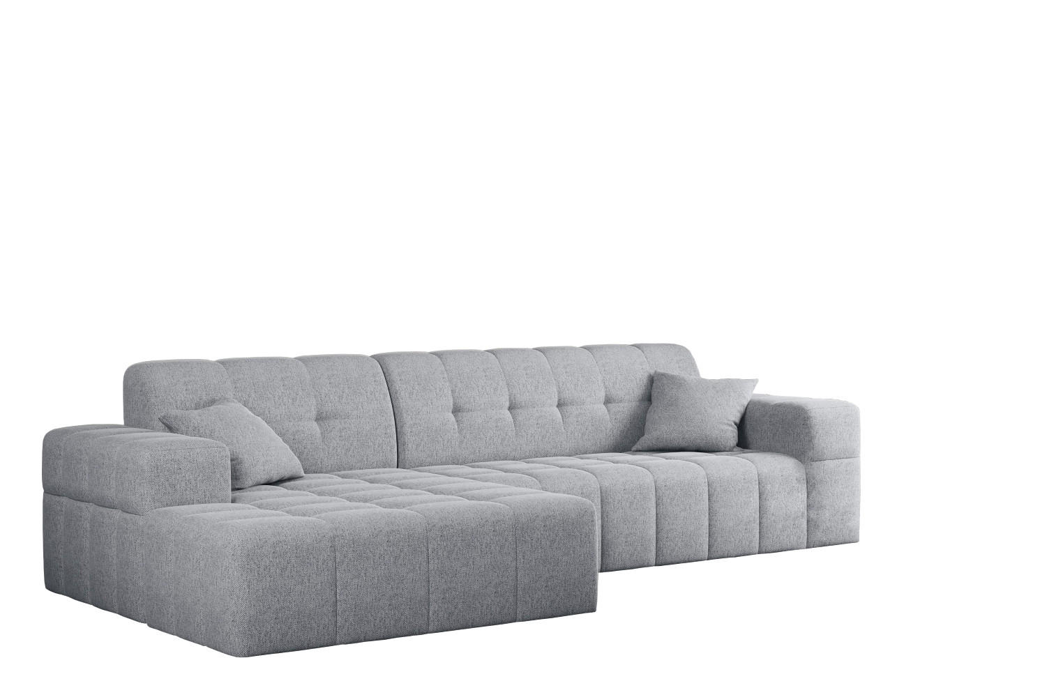 ECKSOFA L-Form NIMES Stoff Verita Grau Links - Grau, Holz (168/256cm) - Kaiser Möbel