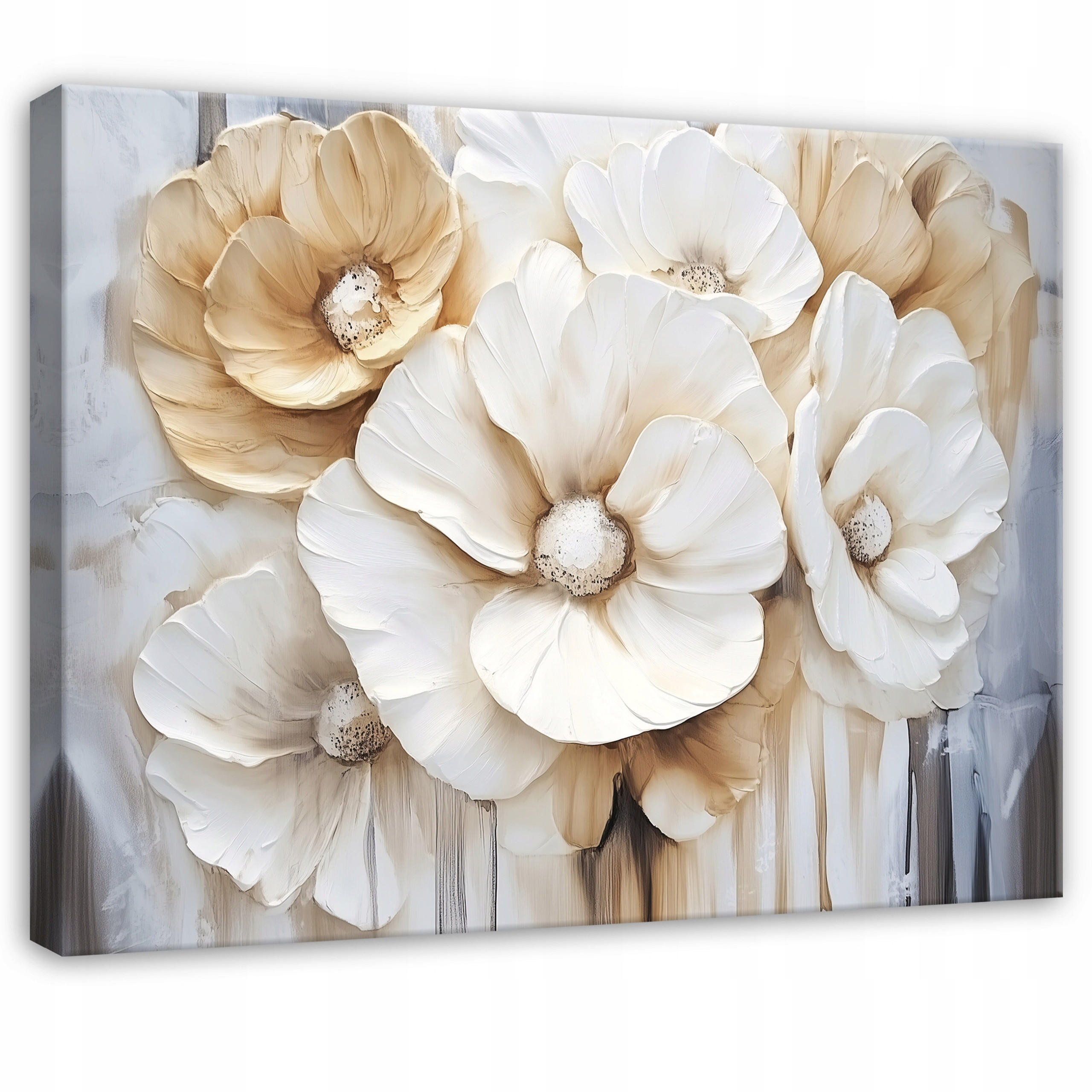 BILDER Abstrakt Blumen Gold Wohnzimmer 60x40 - Multicolor, Holzwerkstoff (60/40cm) - Wallarena