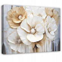BILDER Abstrakt Blumen Gold Wohnzimmer 60x40 - Multicolor, Holzwerkstoff (60/40cm) - Wallarena