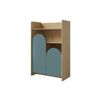 KINDERREGAL LEXO 08 83/128/40 cm in Eiche Cremona/Macadamia/Meeresblau - Blau/Eichefarben, Holzwerkstoff (83/128/40cm) - Deine Möbel 24