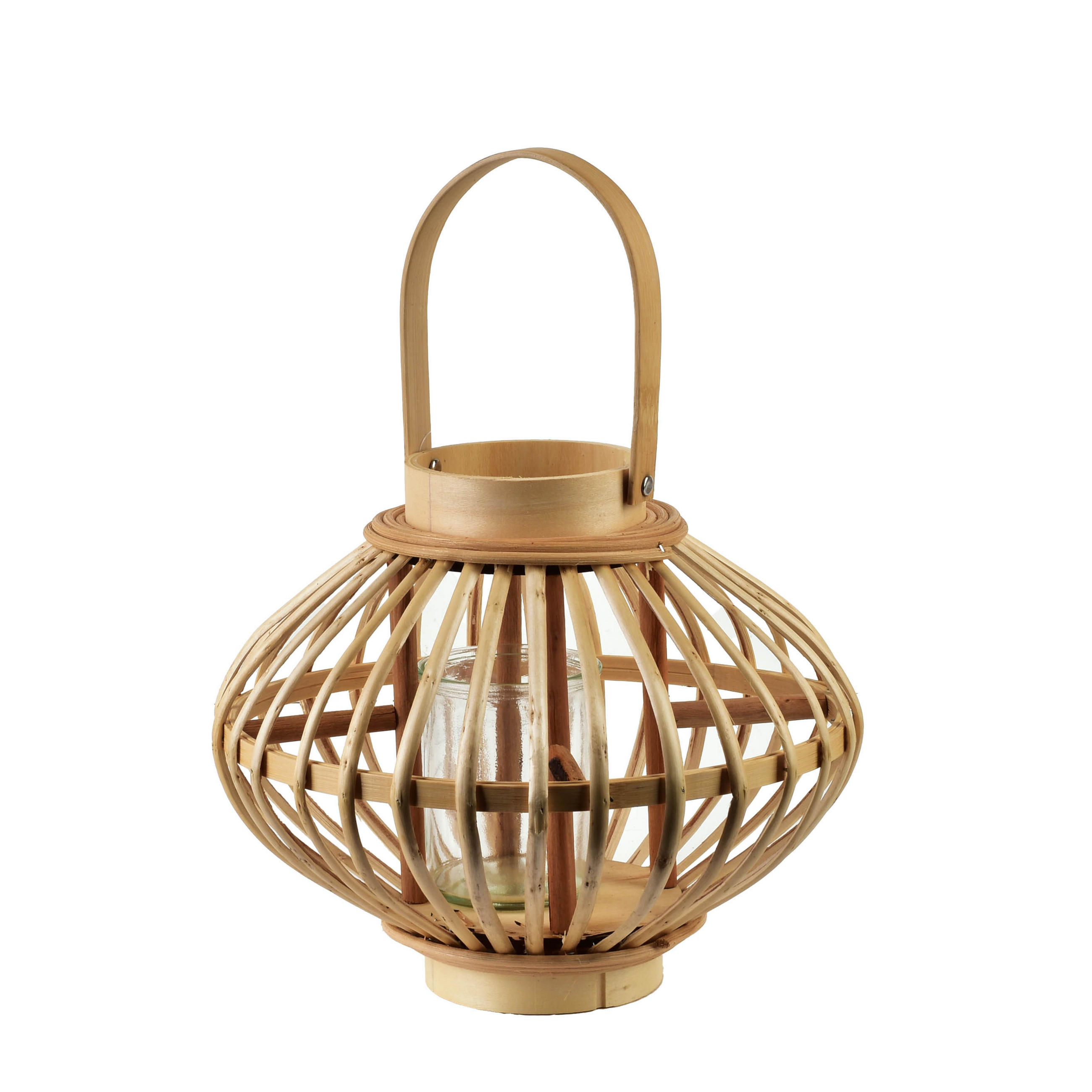 WINDLICHT LUCIE Natur 27xh22cm Weide - Beige, Naturmaterialen (27/22/27cm) - Mondex