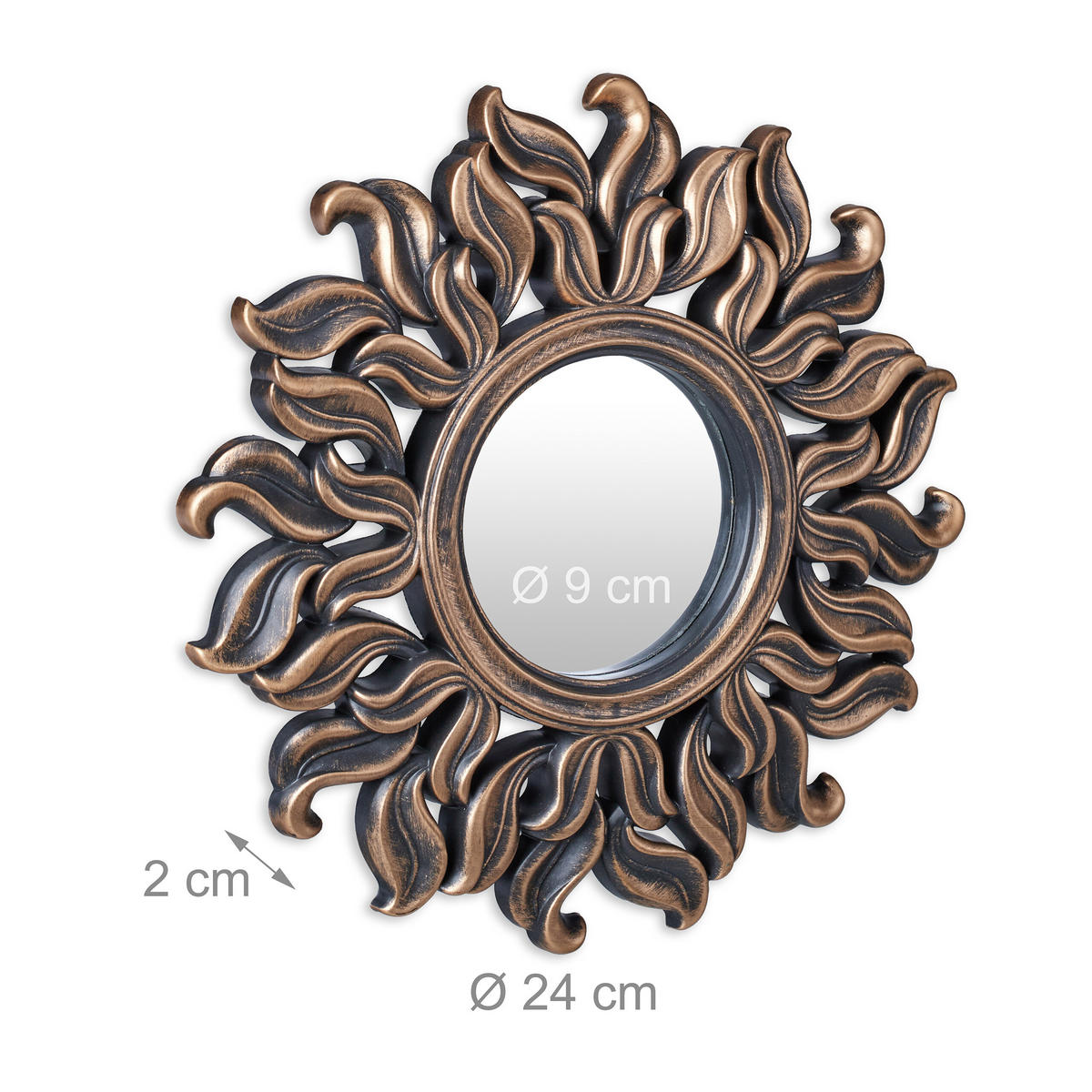 3XZRKADLÁ - medená, plast/sklo (24/24/2cm) - Relaxdays