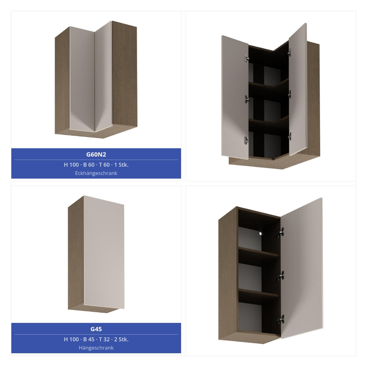 WINKELKÜCHE 345 x 285 cm - Sorento KS12-M345 - in Beige / Dunkle Eiche - Eichefarben/Beige, Holz/Metall (630/247/58cm)