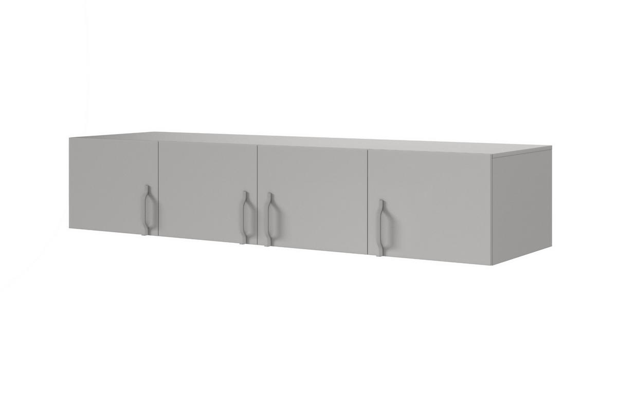 AUFSATZSCHRANK BRISSO BRN1 200/40/60,5 cm in Platingrau mit Metallgriffen - Grau, Holzwerkstoff/Metall (200/40/61cm) - Deine Möbel 24