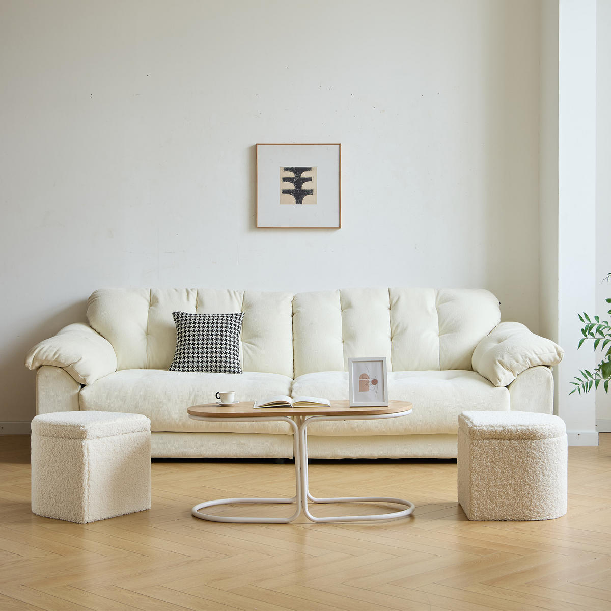 COUCHTISCH Rund Braun 90 x 41.5 x 44 cm - Weiß, Holz (41.5/90/44cm) - Nordlys