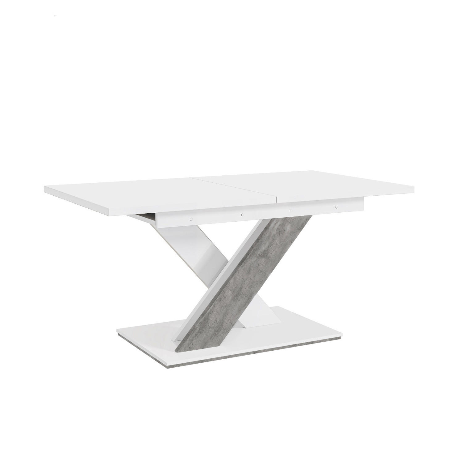 ESSTISCH Bronx - Weiß/Grau, Holzwerkstoff (80/140/75cm) - Meblini