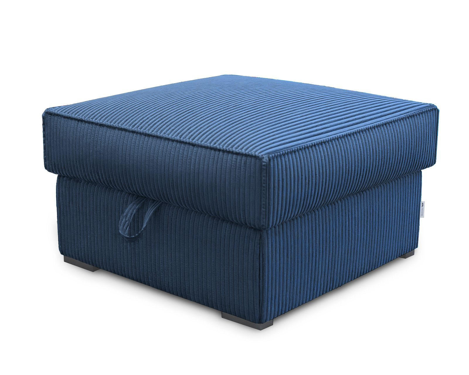 POUF FERA Blau 65x65 cm - Blau, Textil (65/38/65cm) - MASSENO