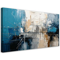 LEINWANDBILD Geometrische Abstraktion Blau 120x60cm - Blau, Textil (120/60cm) - Feeby