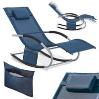 SONNENLIEGE Denimblue - Dunkelblau, Metall (63/83/150cm) - SoBuy