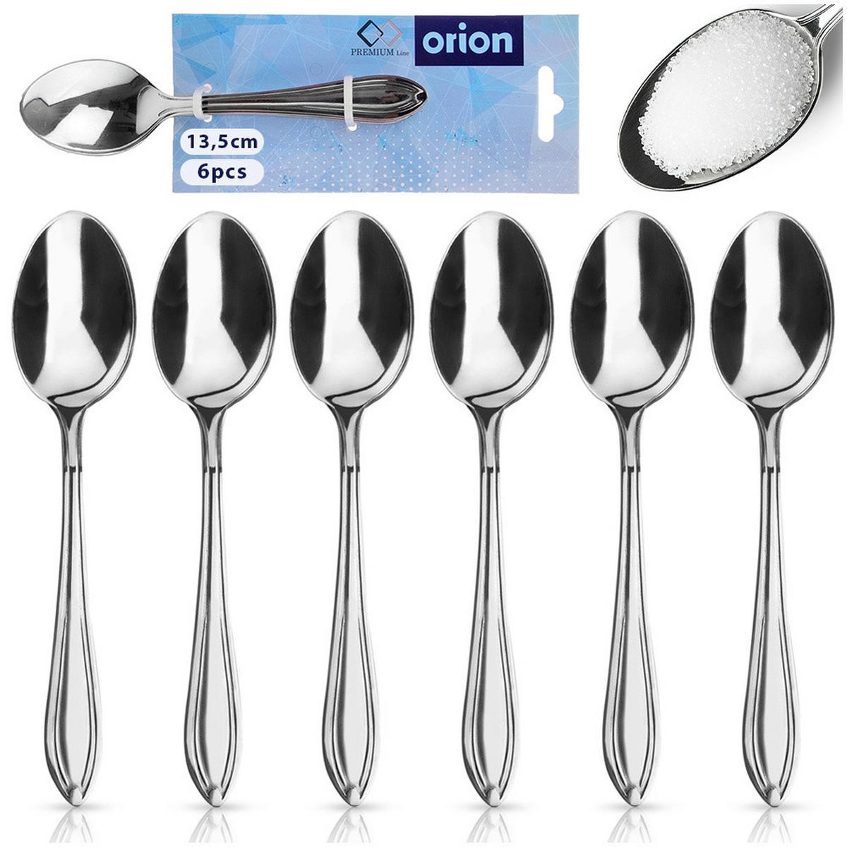 TEELÖFFEL Konische Stahl 6 Stück. - Silberfarben, Metall - Orion 