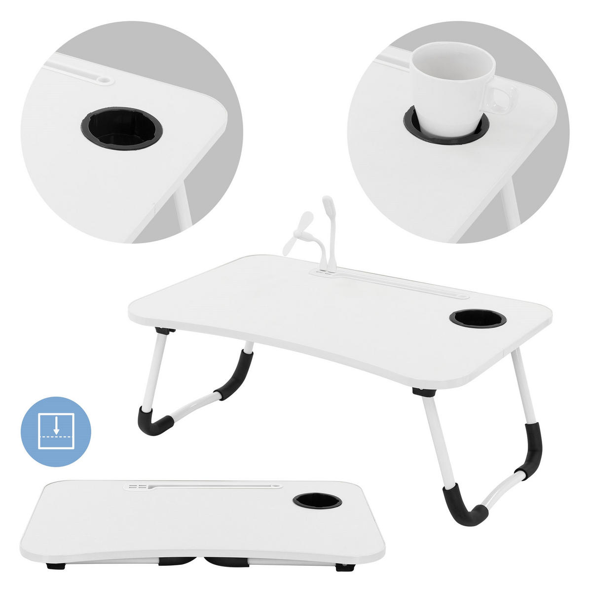 LAPTOPTISCH - Weiß, Holzwerkstoff (60/40/25cm) - ML-DESIGN