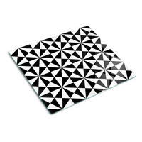 GLASPLATTE 60x52 cm Geometrische Figuren - Schwarz, Glas (60/0.4/52cm) - TULUP