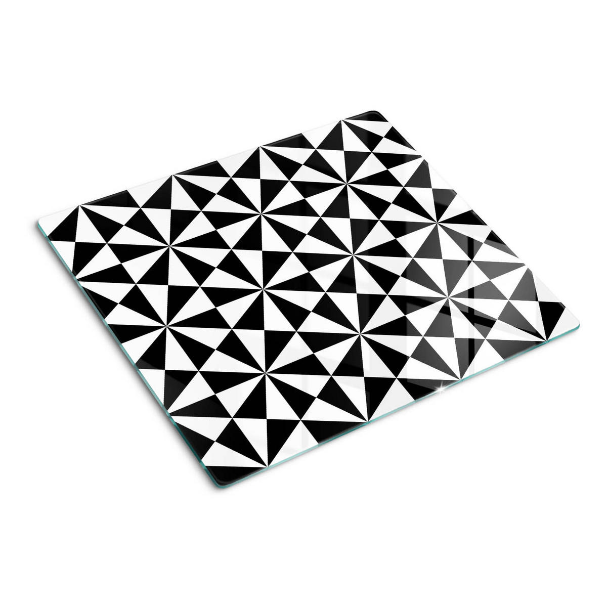 GLASPLATTE 60x52 cm Geometrische Figuren - Schwarz, Glas (60/0.4/52cm) - TULUP