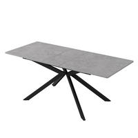 ESSTISCH 150/180/70/76 cm in Schwarz-Grau aus MDF, ausziehbar - Grau, Holzwerkstoff (180/70/75.5cm) - Flora Grace