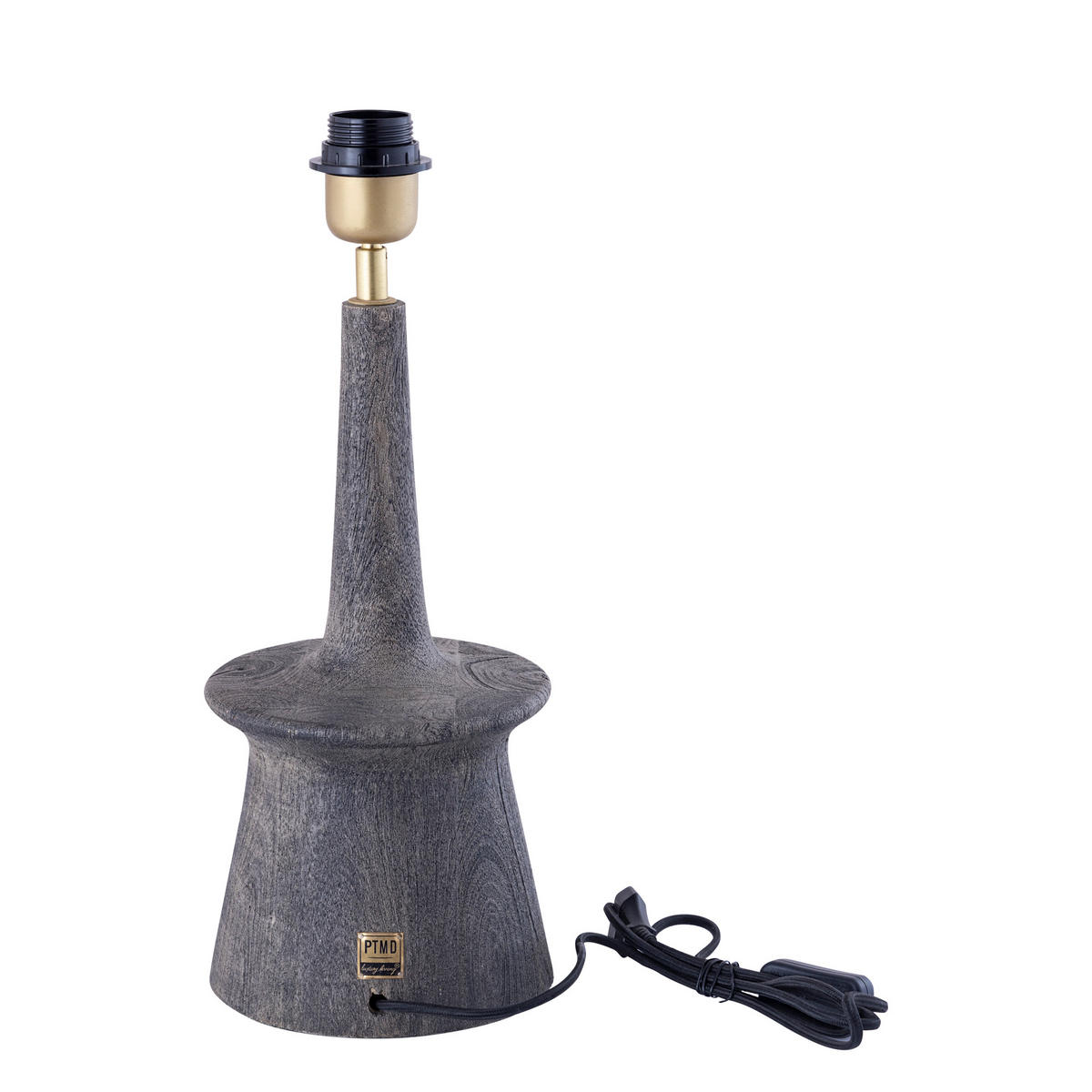 TISCHLAMPE Caelin Grau 18/18/35cm - Grau, Holz (18/18/35cm) - PTMD Collection