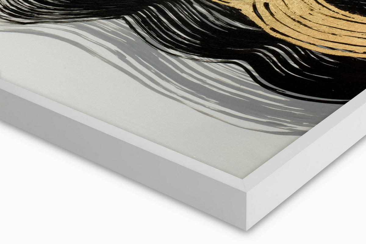 OLEJOMAĽBA 120/60 cm, More a pláž - čierna/biela, drevo/textil (120/60cm) - KUNSTLOFT